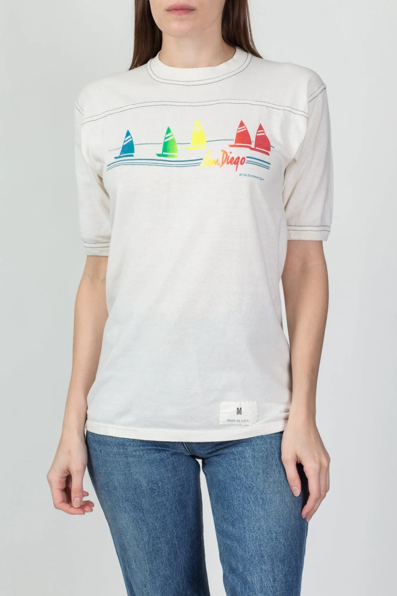 80s San Diego Sailboat T Shirt - Men's Small, Women's Medium