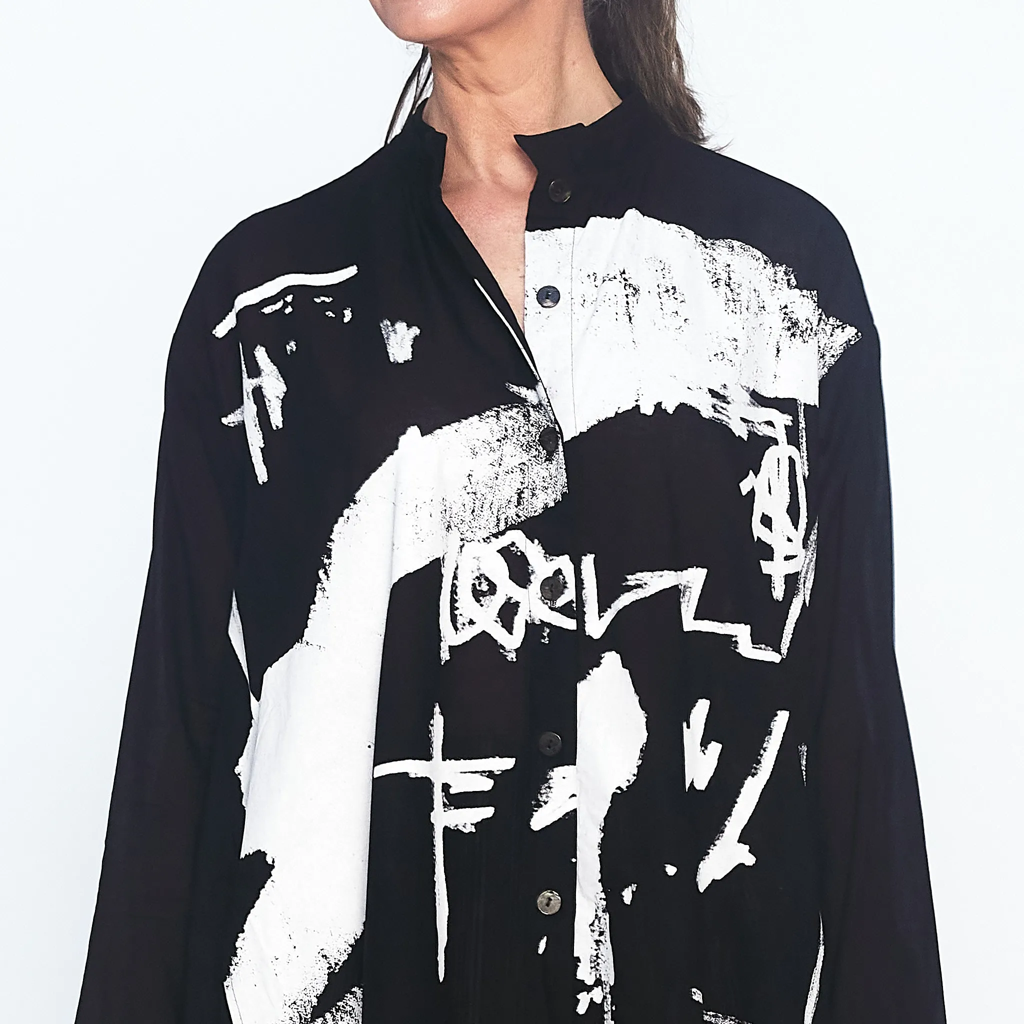 Abstract Print Shirt in Black