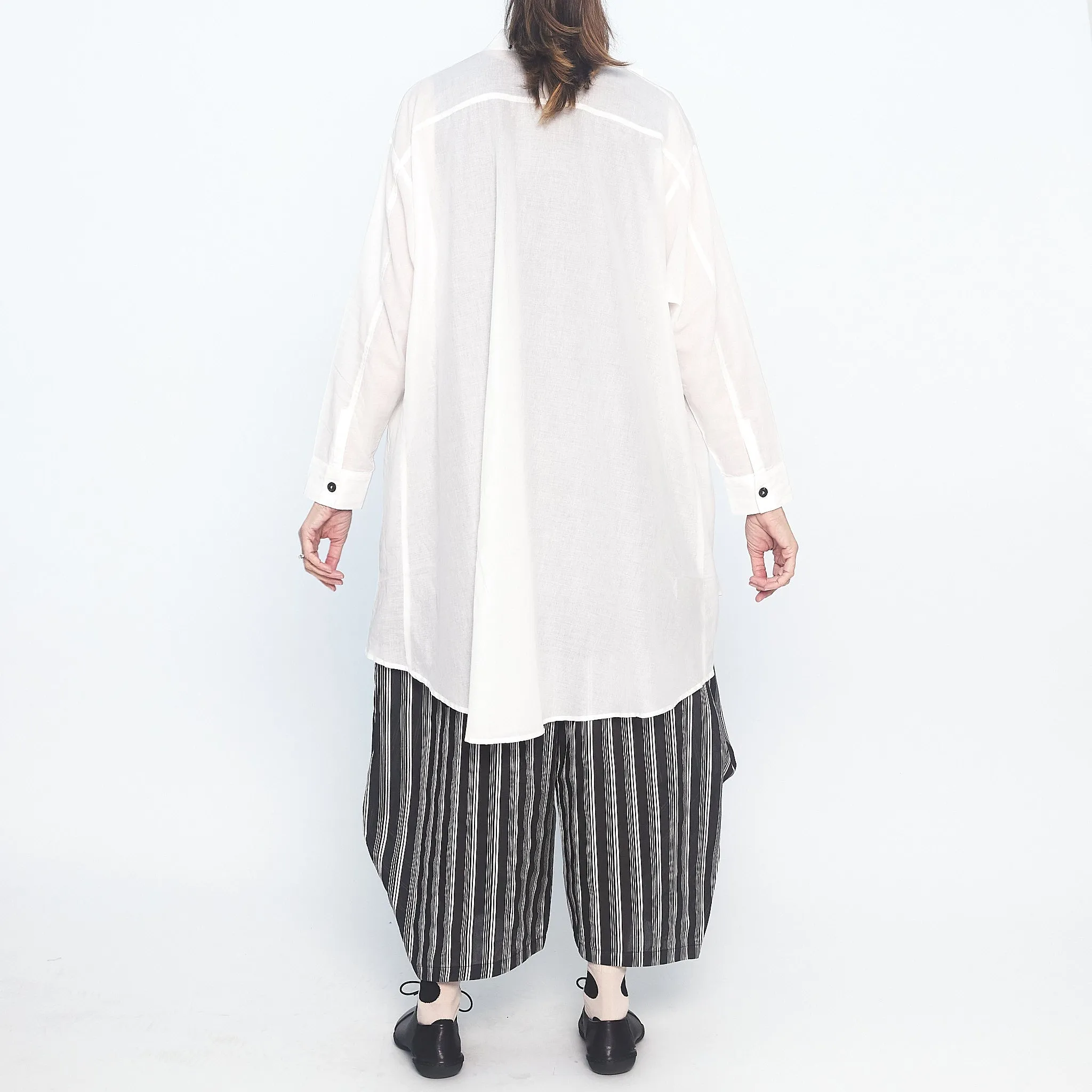Abstract Print Shirt in White