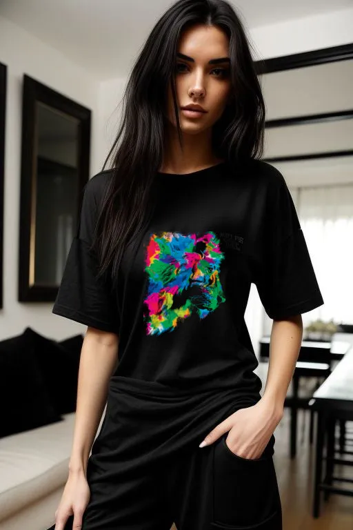 Abstract Rainbow Lion Tee