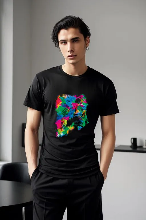 Abstract Rainbow Lion Tee