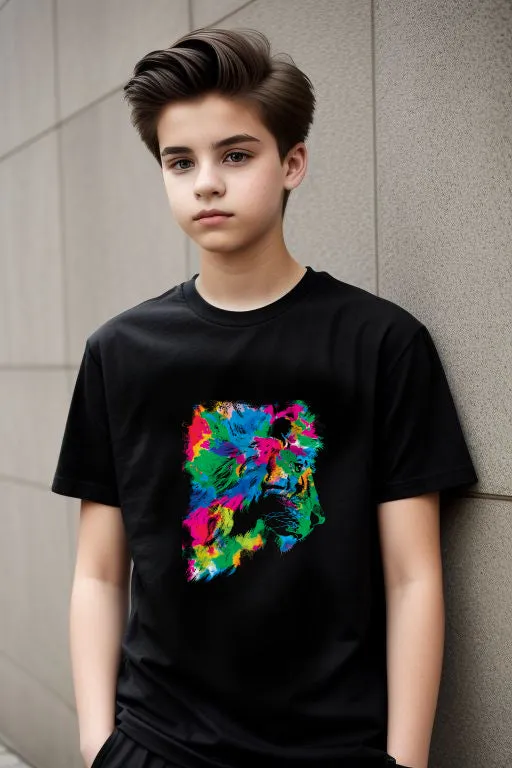 Abstract Rainbow Lion Tee