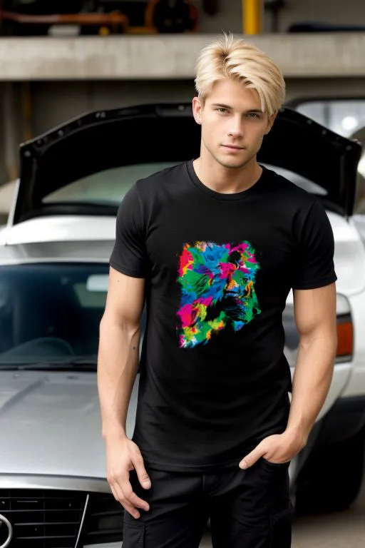 Abstract Rainbow Lion Tee