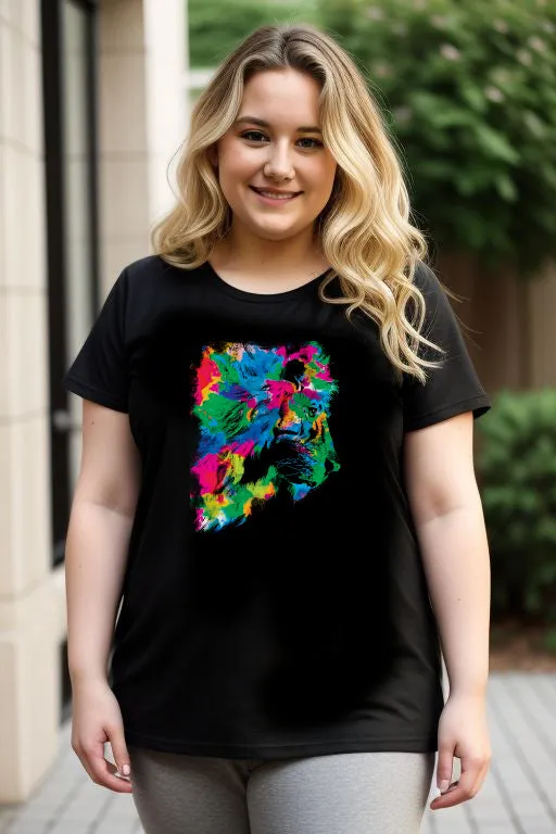 Abstract Rainbow Lion Tee