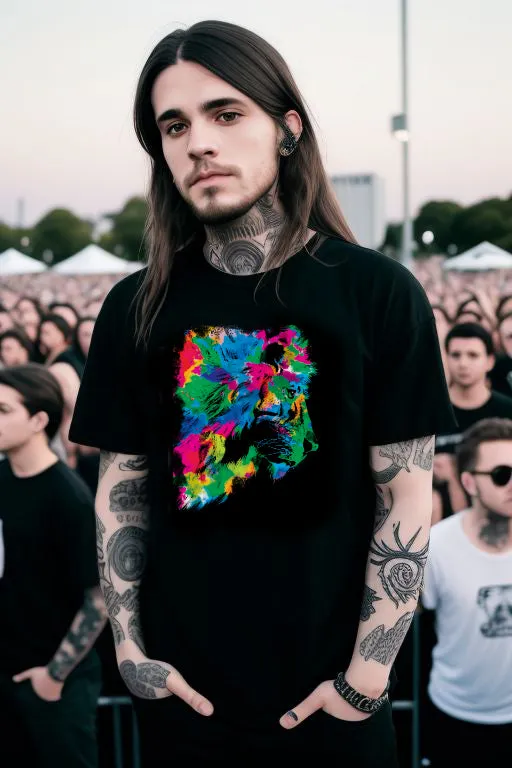 Abstract Rainbow Lion Tee