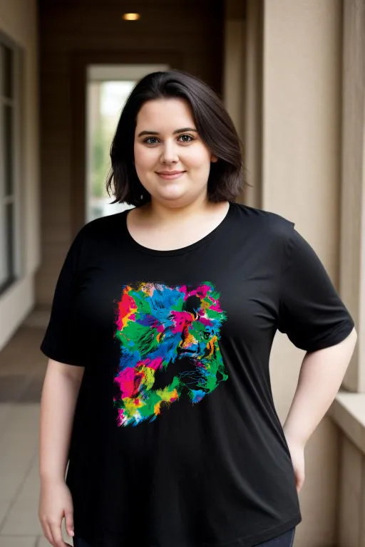 Abstract Rainbow Lion Tee