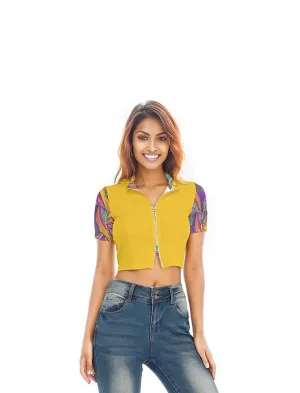 Abstract Urbania Women's Short Sleeve T-shirt With Two-way Zipper