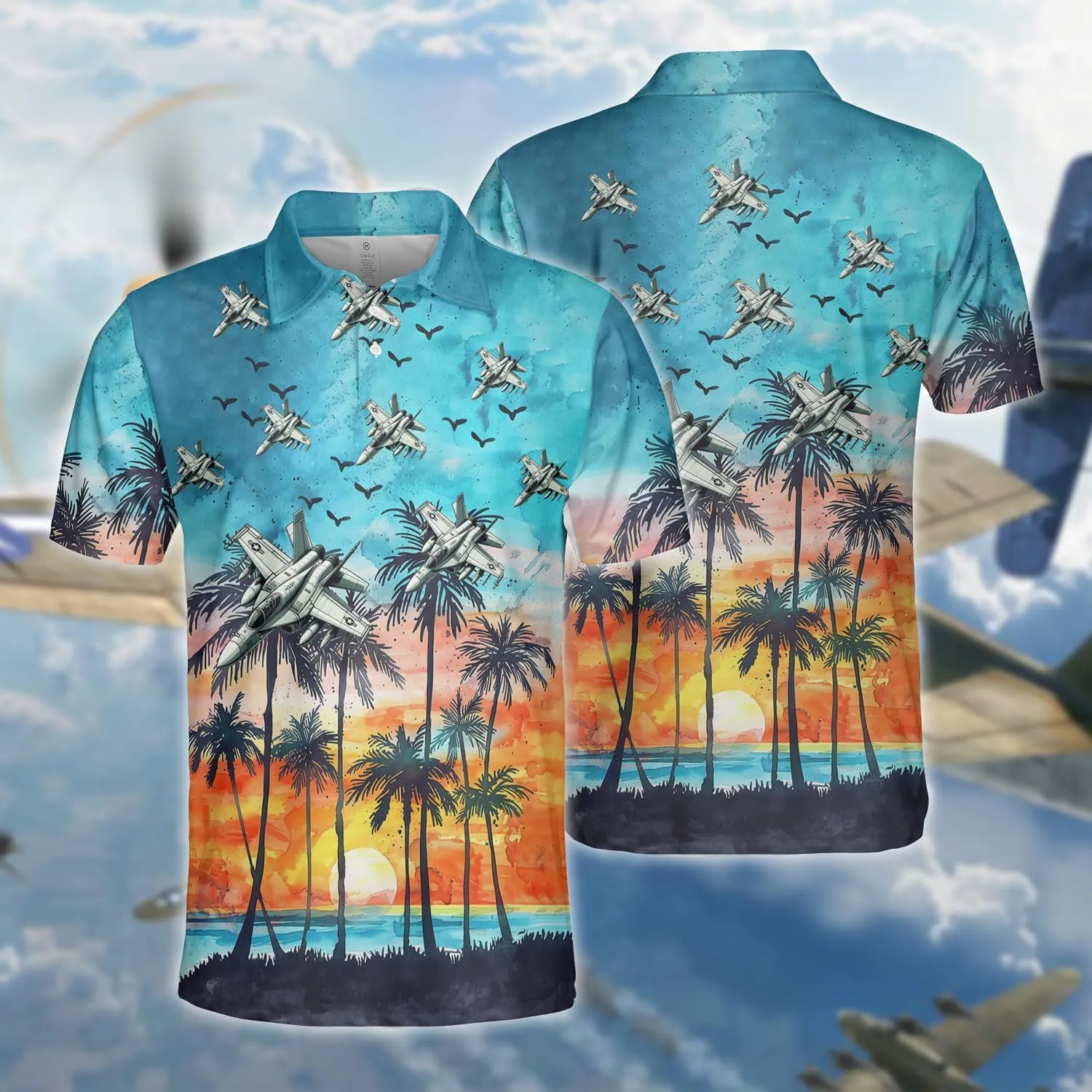 Airplane Polo Shirts for Men - Plane Pilot Mens Golf Shirts Short Sleeve Dry Fit Casual Tennis T-Shirt S89