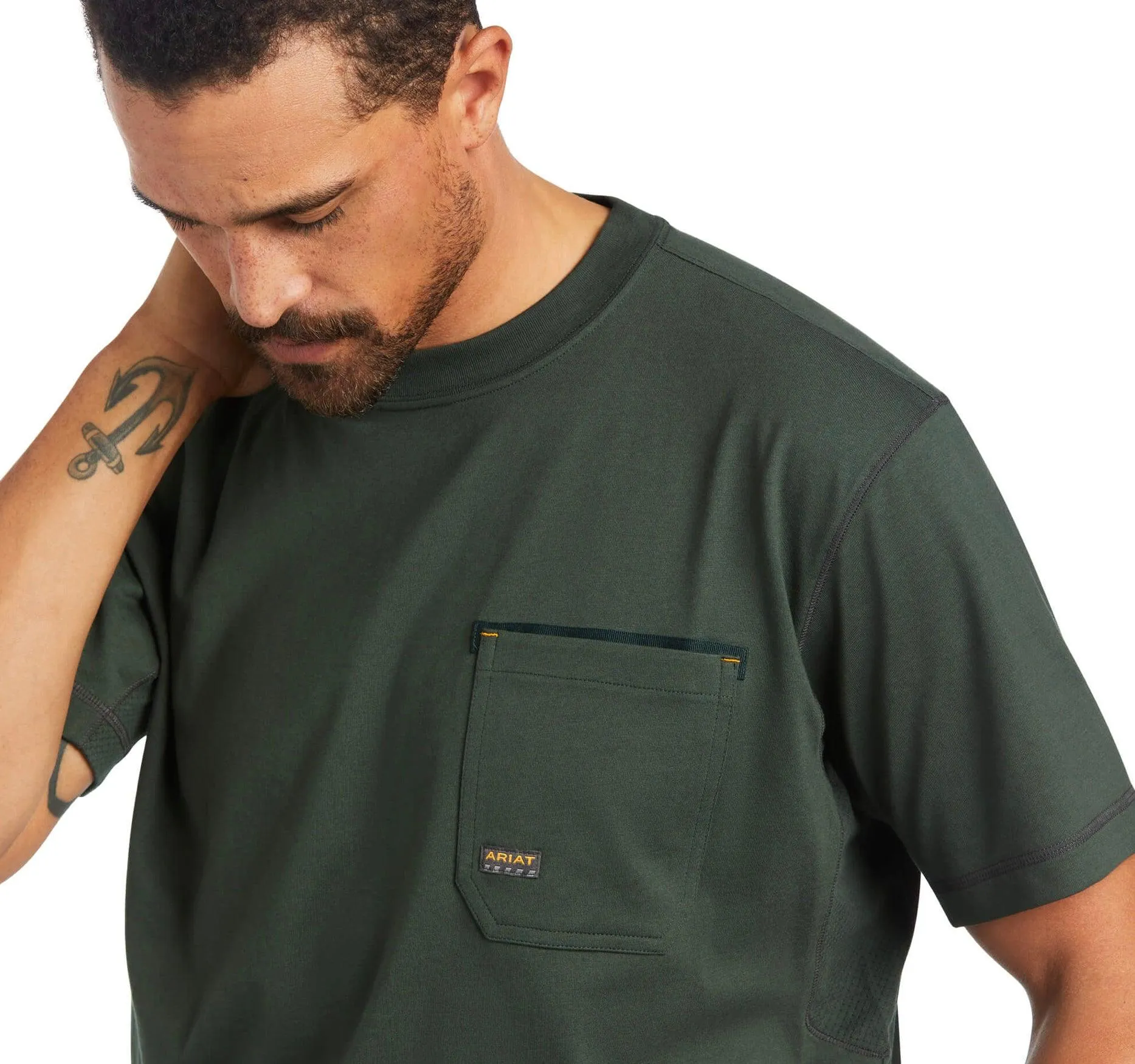 Ariat Men's Rebar Workman Forest Green Tee 10039399