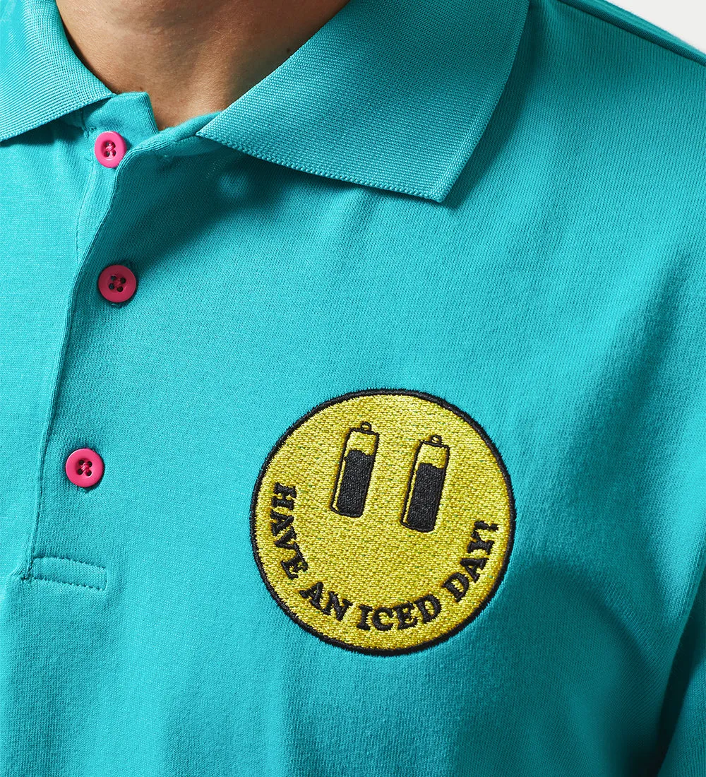 AriZona Turquoise Long Sleeve Polo