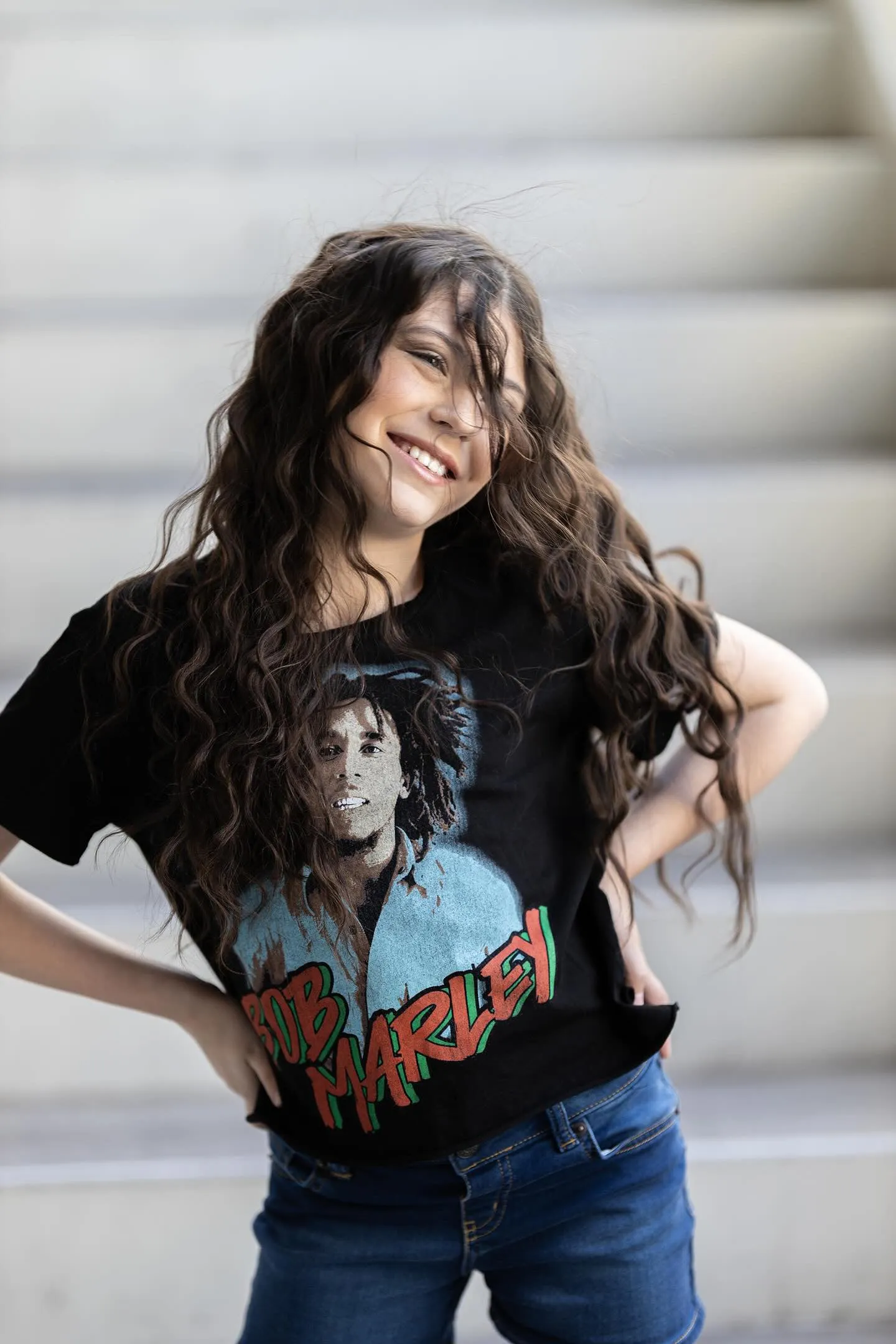 Bob Marley Black Organic Not Quite Crop Tee