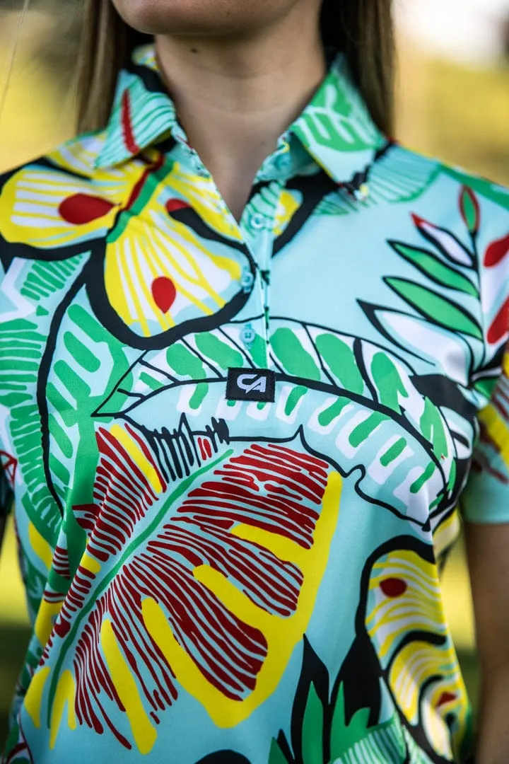 CA Ladies Funky Golf Shirt | Leafy Greens