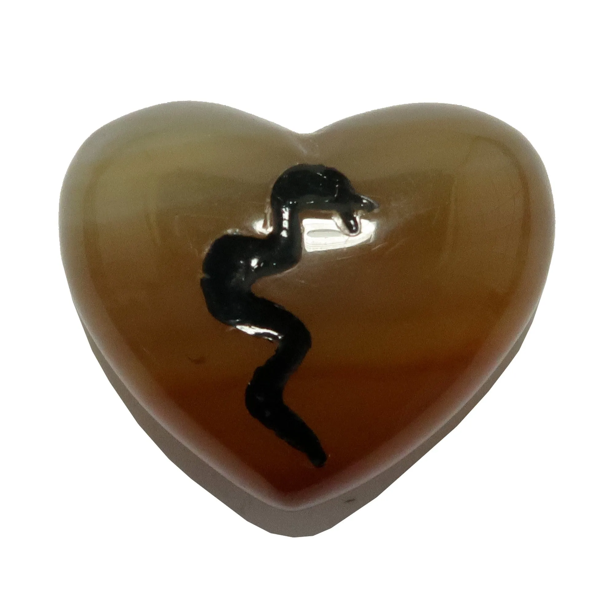 Carnelian Heart Inscribed Centaur or Snake