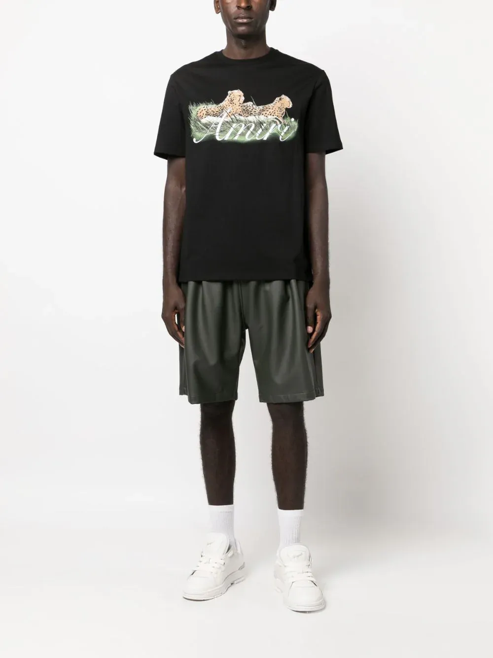 Cheetah Logo Tee Black-Cotton