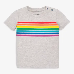 Clearance baby graphic tee in bright rainbow stripe