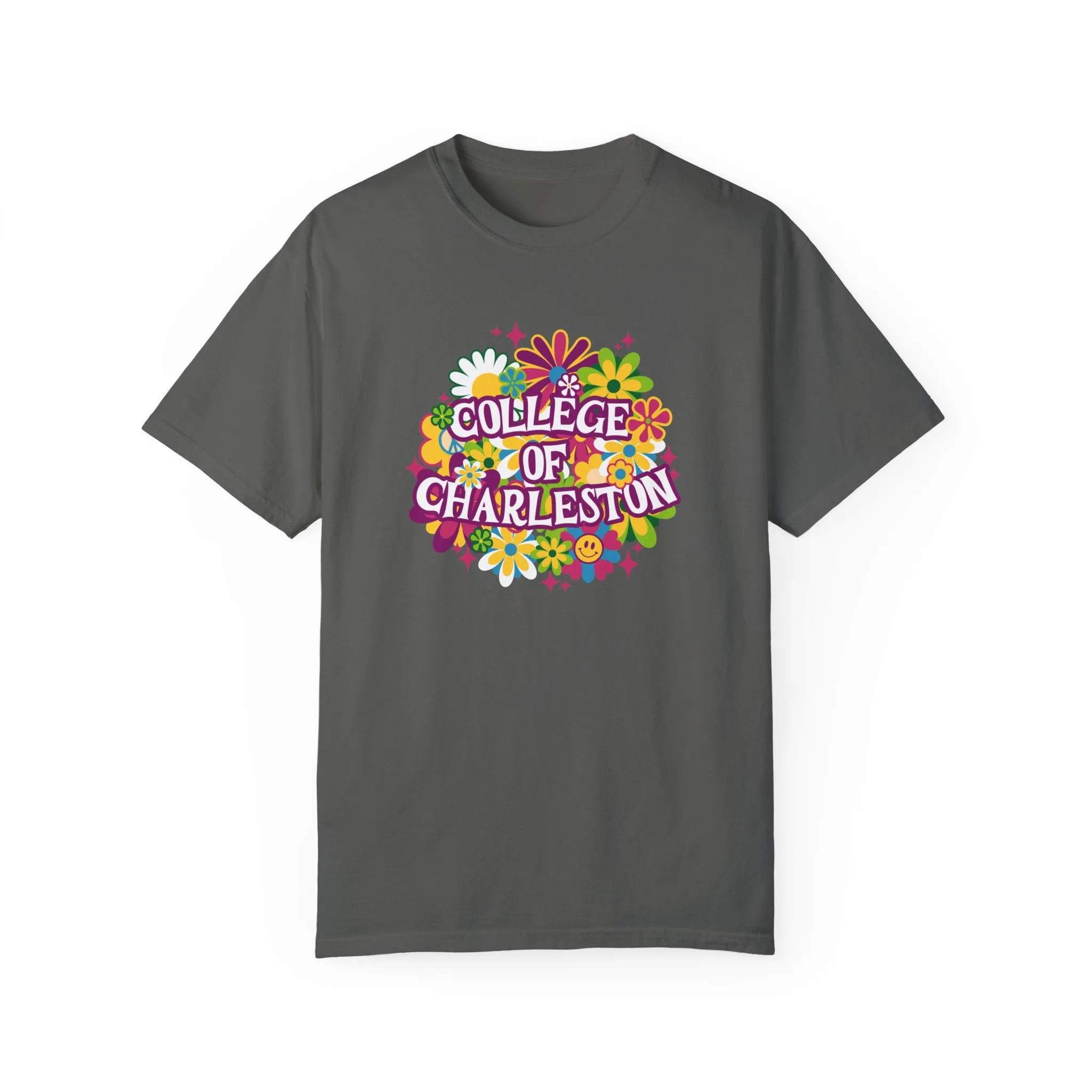 College of Charleston 'It's Groovy Baby" T-Shirt | C of C Cougars Unisex Garment-Dyed T-shirt | Retro Vibes for the Coolest Cougar Fan