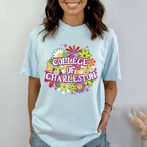 College of Charleston 'It's Groovy Baby" T-Shirt | C of C Cougars Unisex Garment-Dyed T-shirt | Retro Vibes for the Coolest Cougar Fan