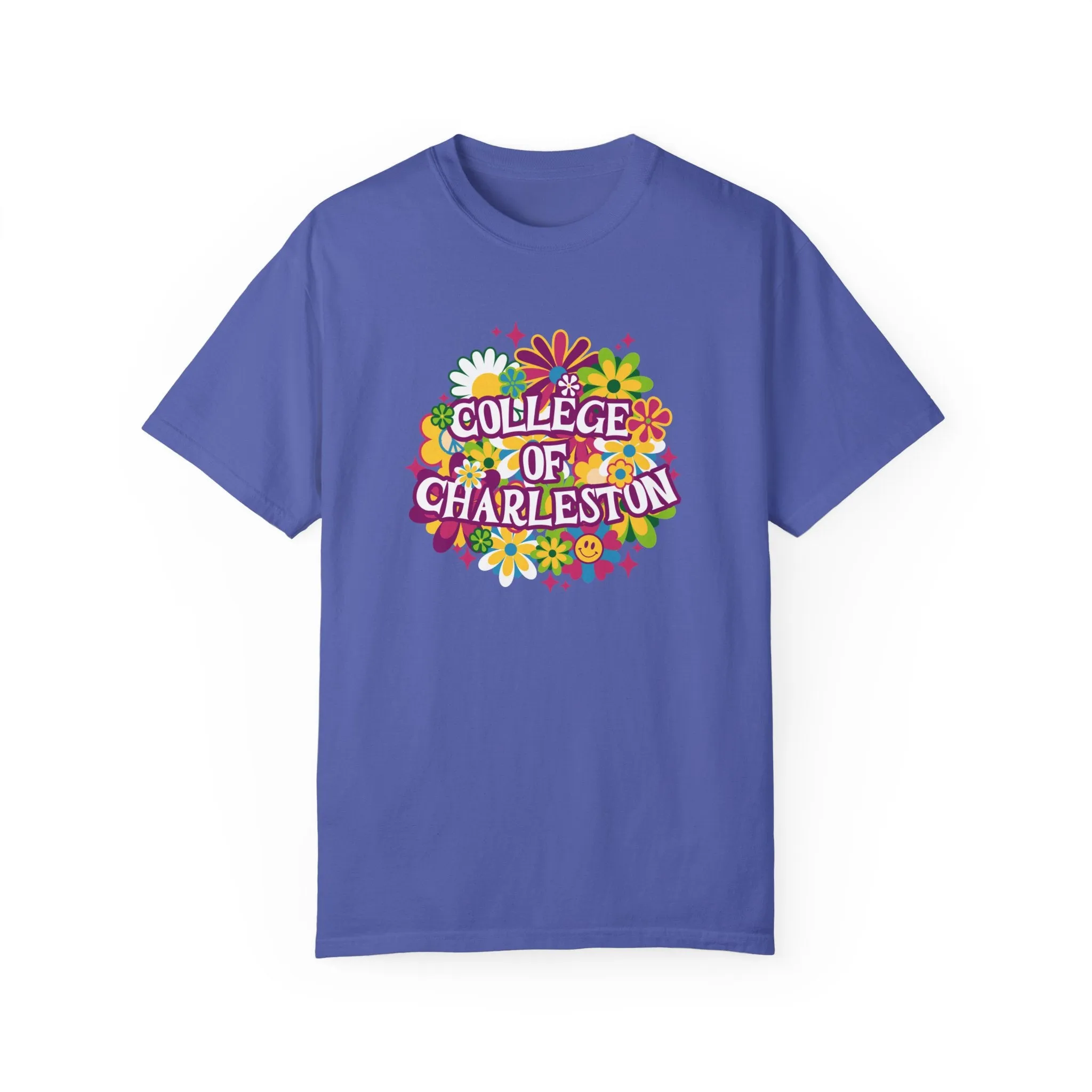 College of Charleston 'It's Groovy Baby" T-Shirt | C of C Cougars Unisex Garment-Dyed T-shirt | Retro Vibes for the Coolest Cougar Fan