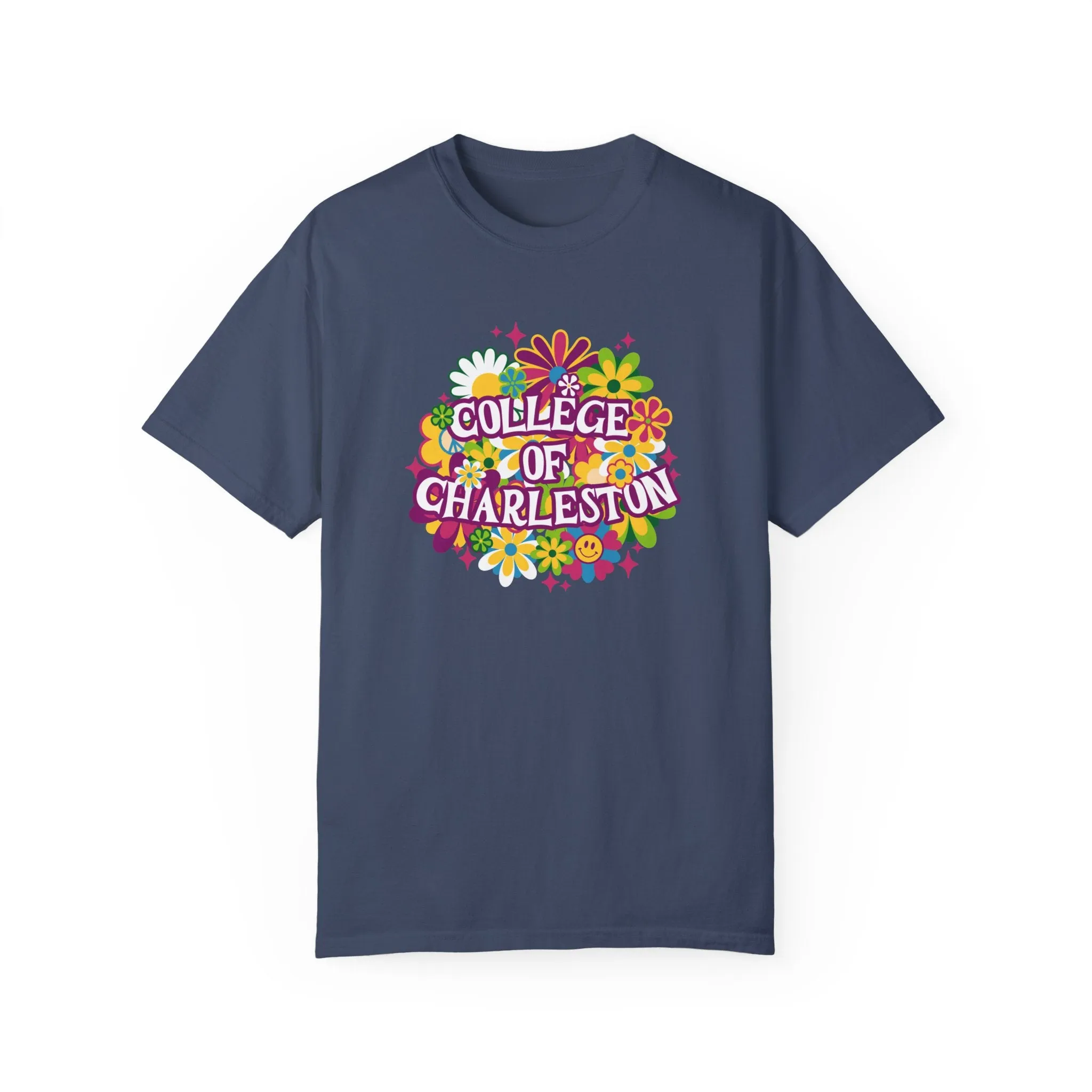 College of Charleston 'It's Groovy Baby" T-Shirt | C of C Cougars Unisex Garment-Dyed T-shirt | Retro Vibes for the Coolest Cougar Fan