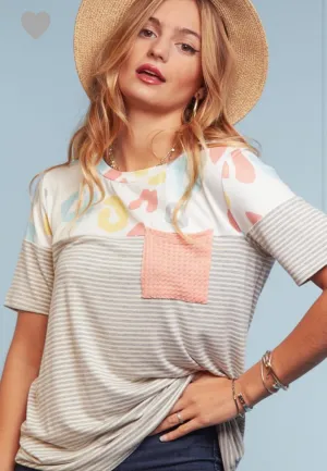 Colorful Cheetah & Striped Molly Top