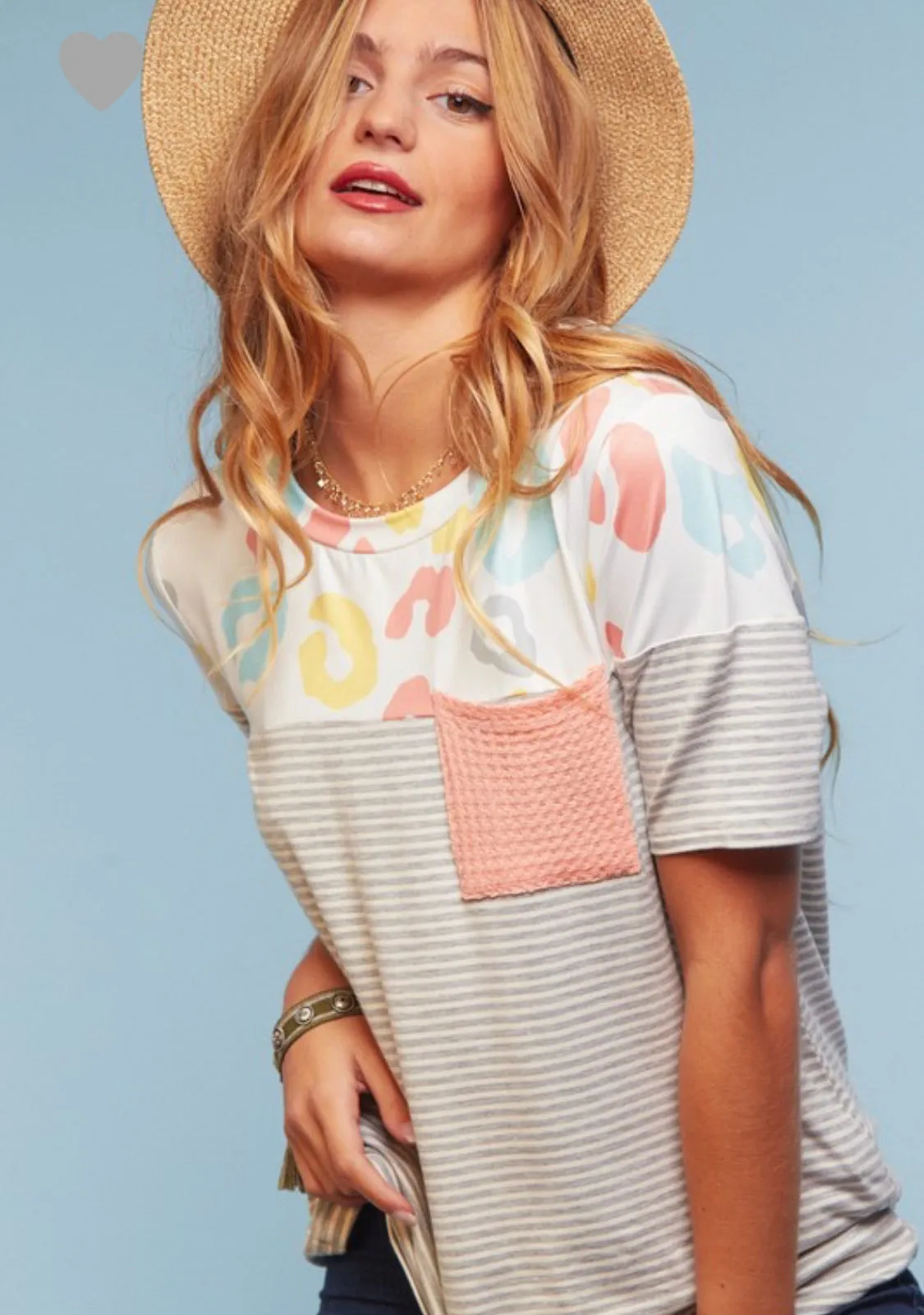Colorful Cheetah & Striped Molly Top