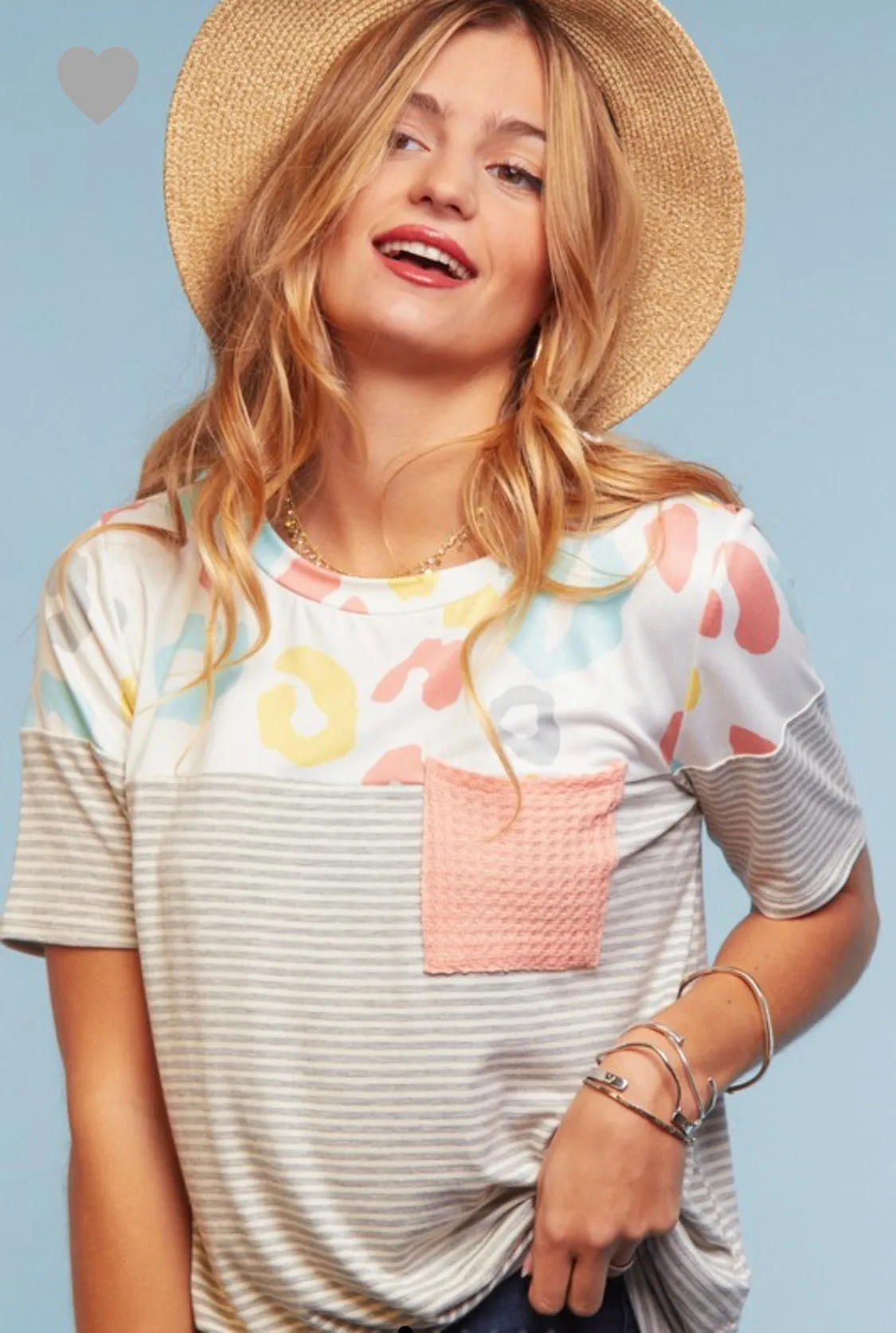 Colorful Cheetah & Striped Molly Top