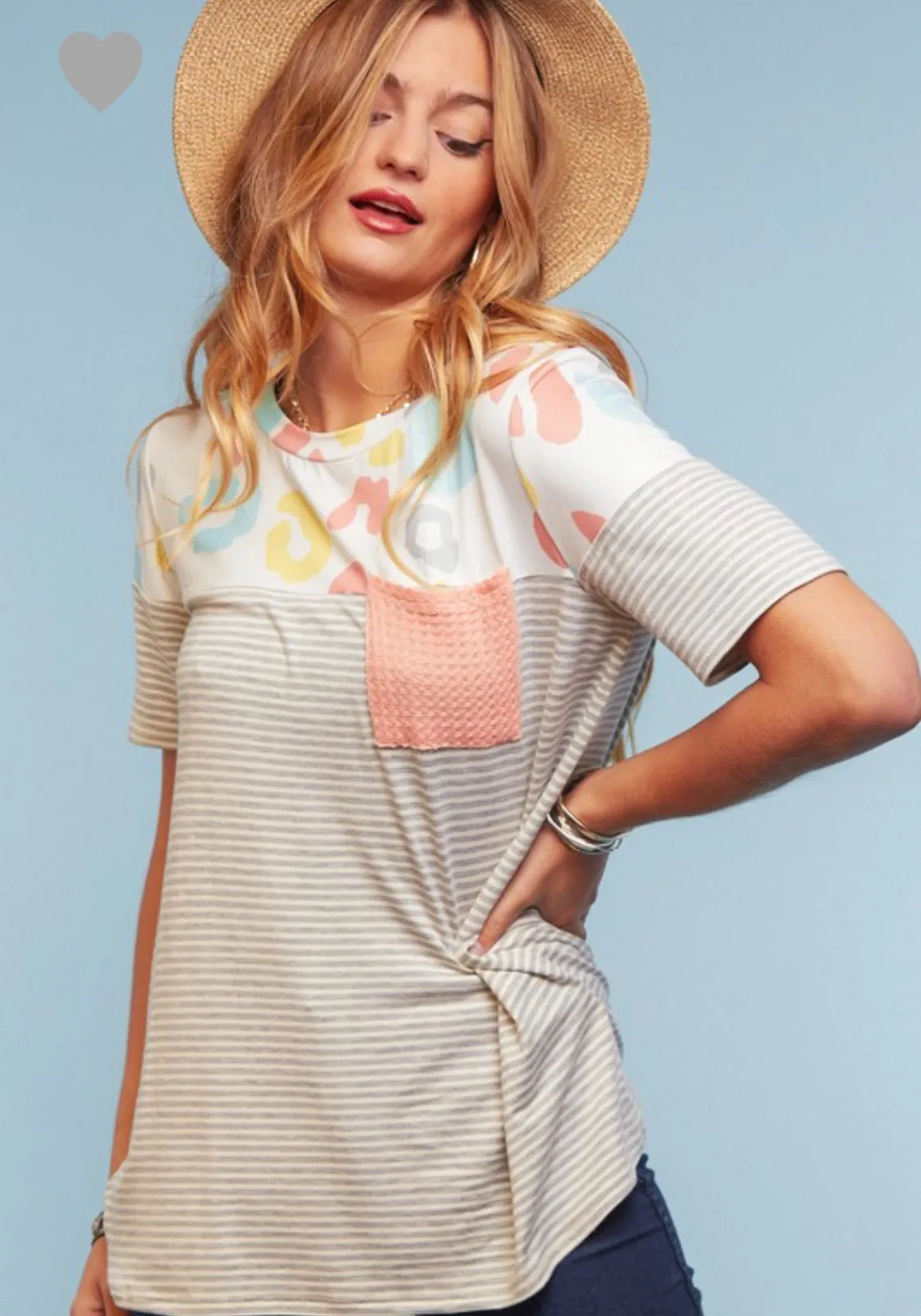 Colorful Cheetah & Striped Molly Top