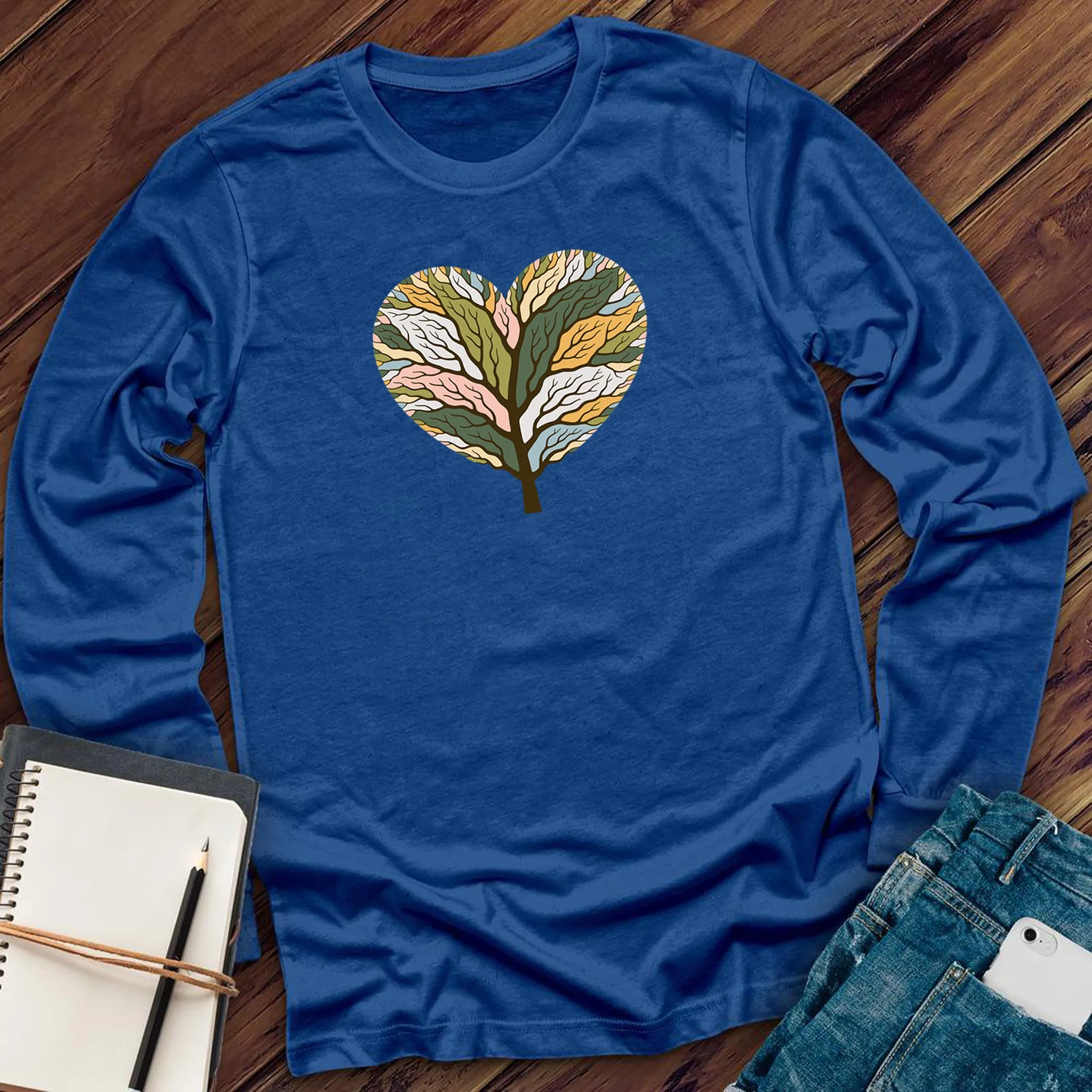 Colorful Tree of Life Heart Long Sleeve