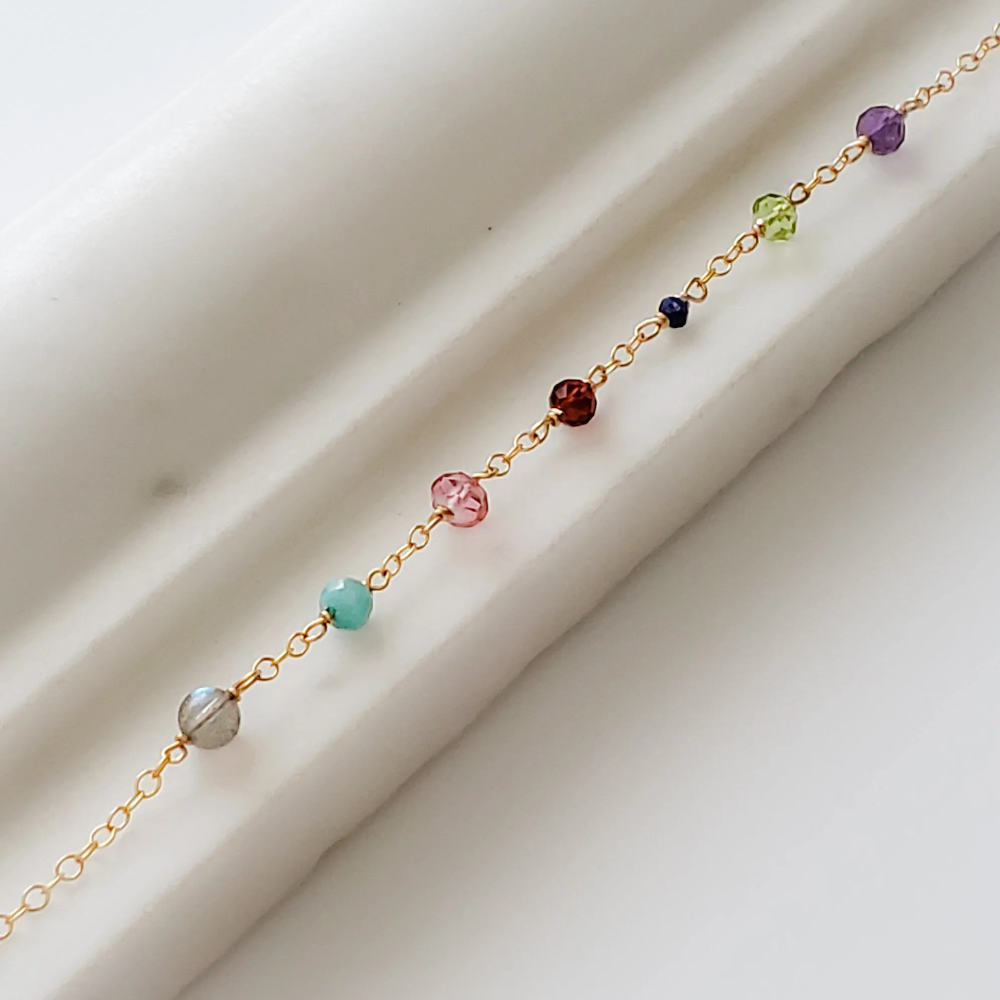 Confetti Gemstone Anklet