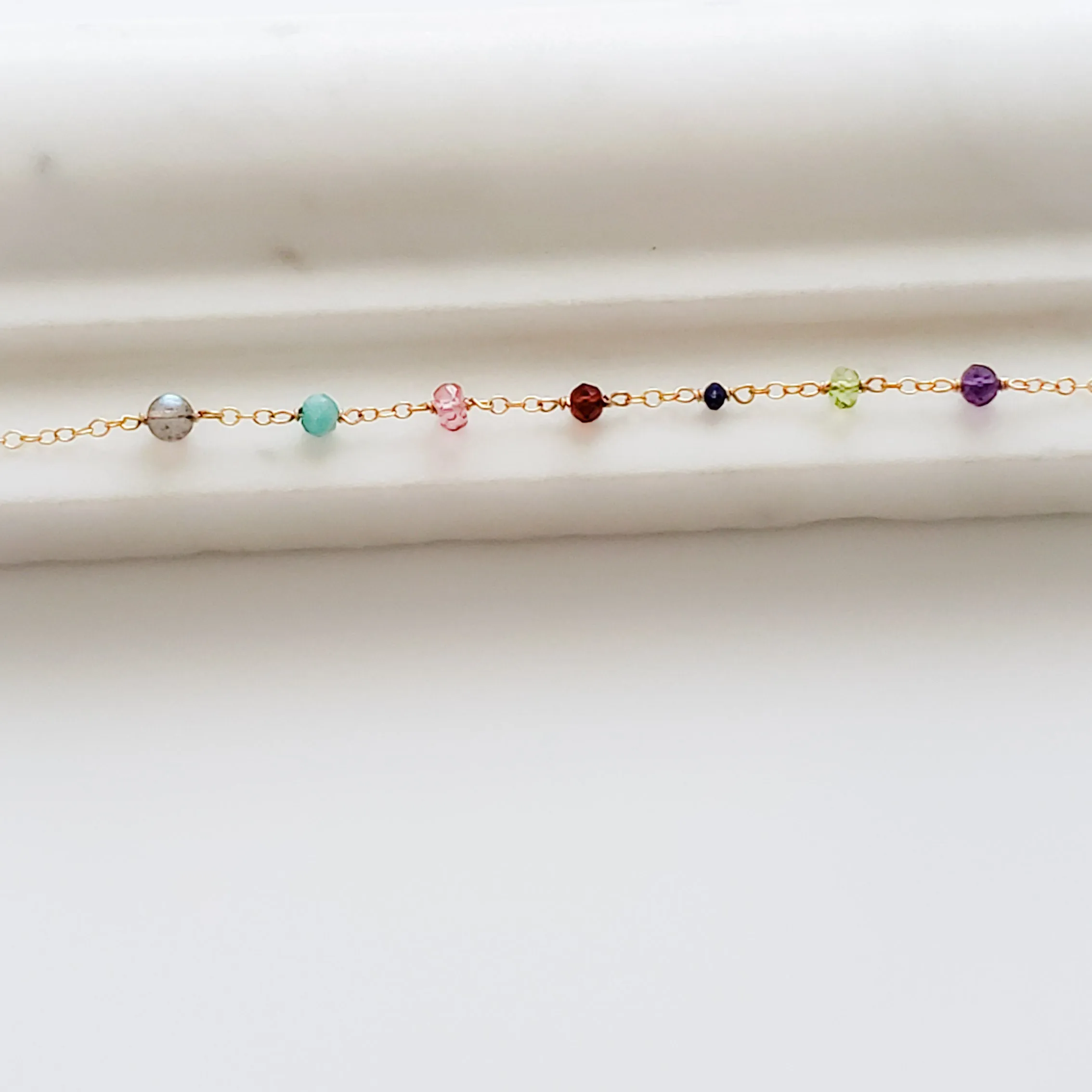 Confetti Gemstone Anklet
