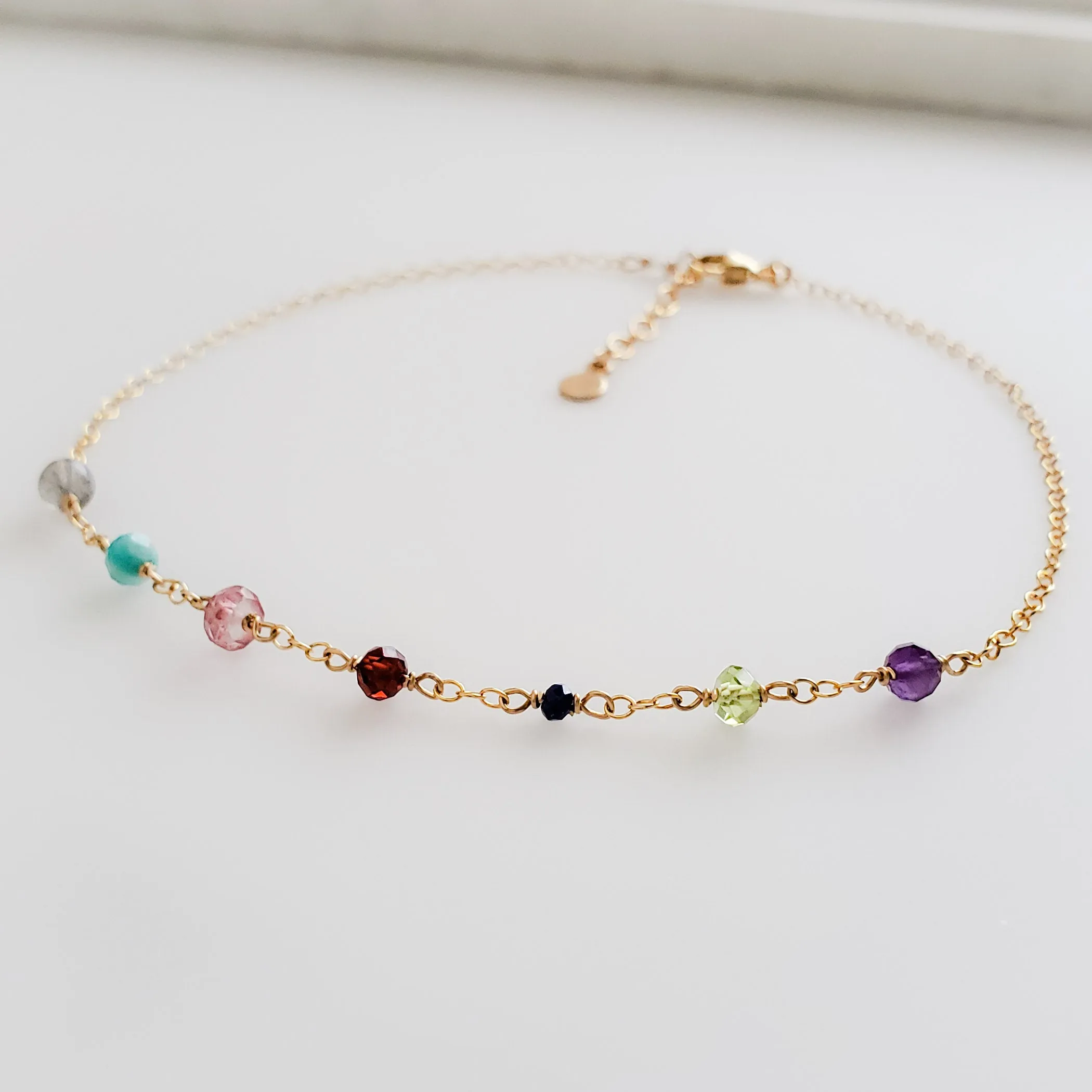 Confetti Gemstone Anklet