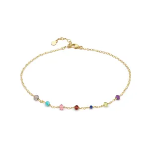 Confetti Gemstone Anklet