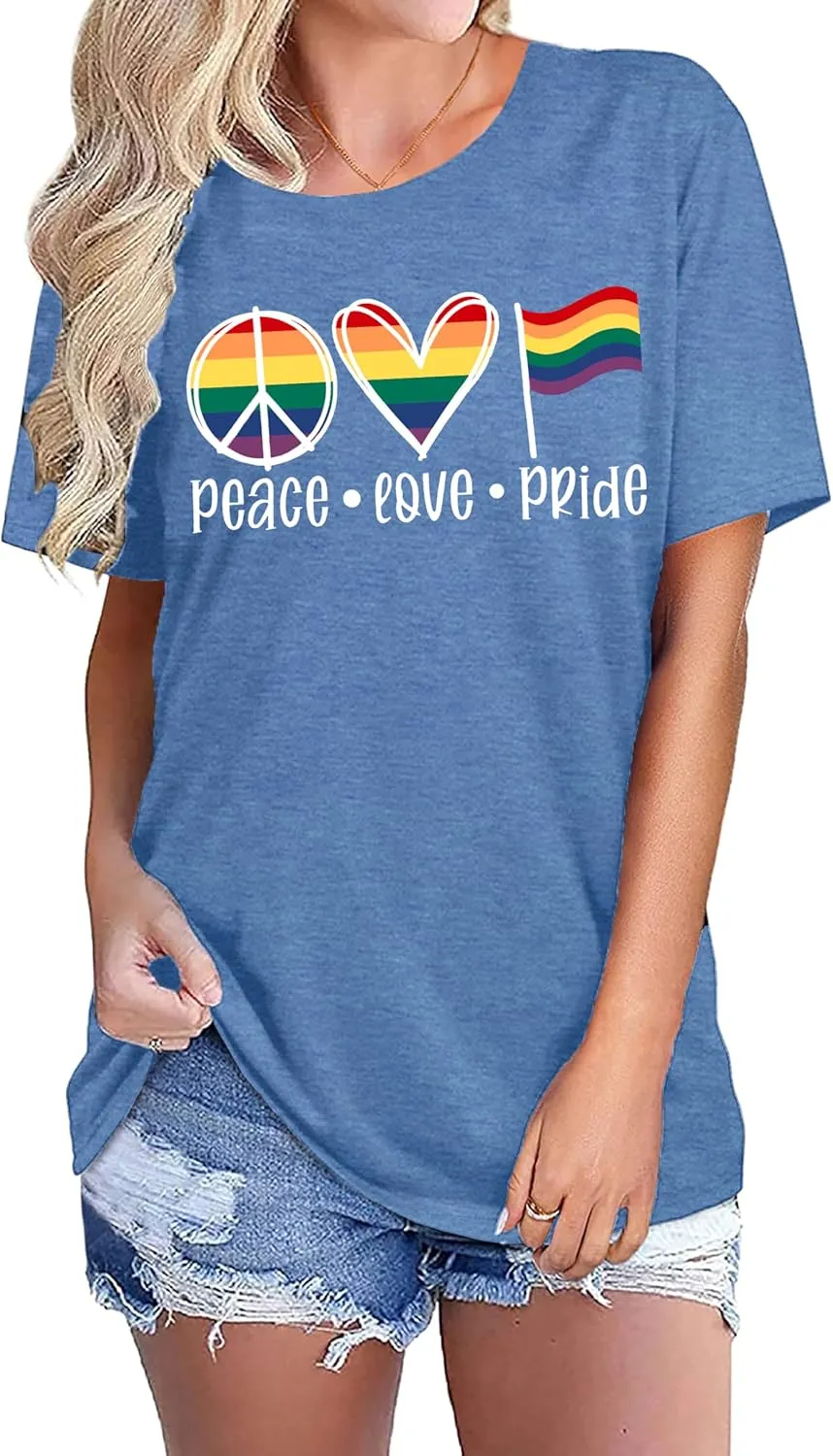 Enough Shirt Womens Inspirational Letter Rainbow Graphic Tshirt Gay Pride Casual Tee Tops