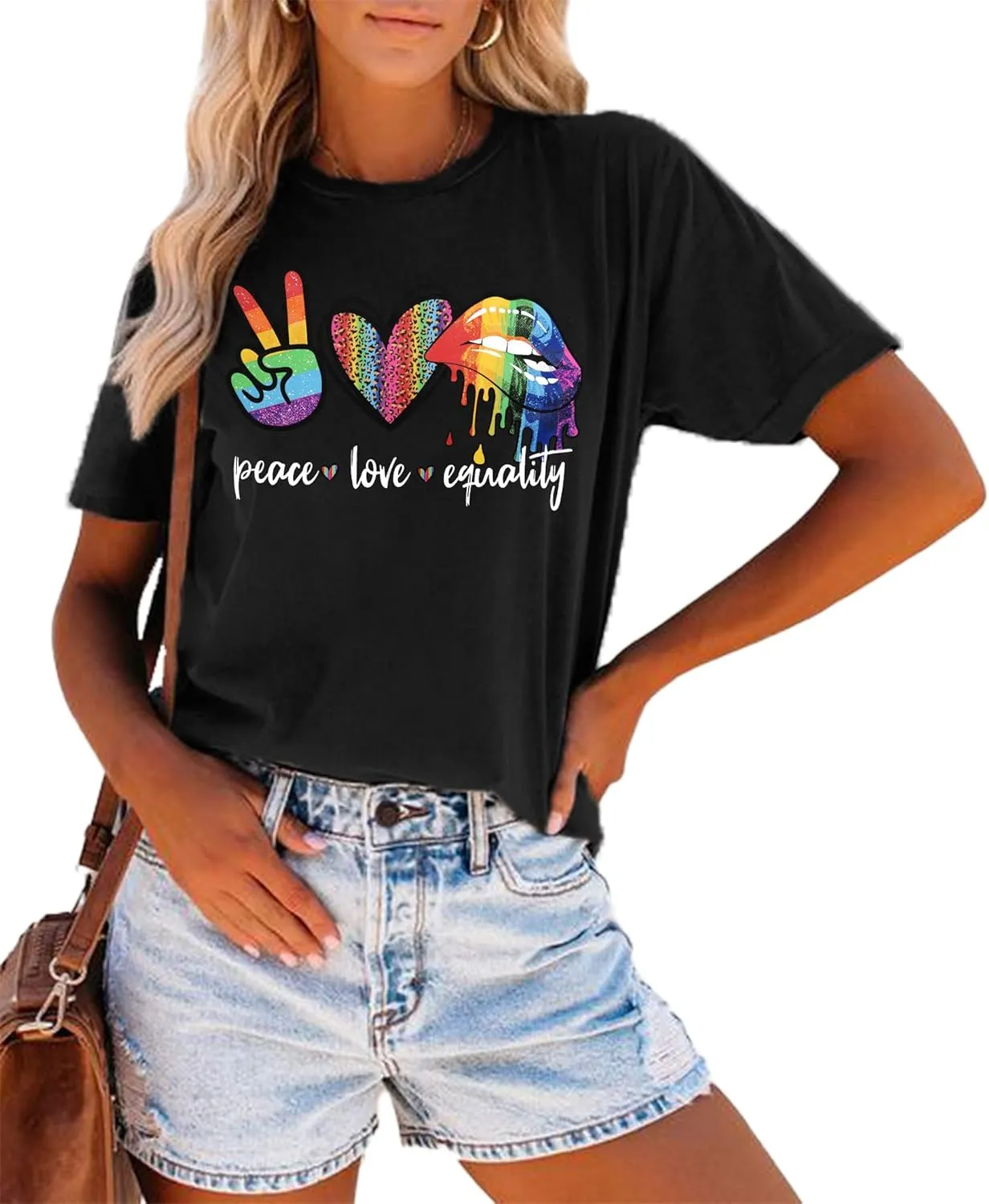 Enough Shirt Womens Inspirational Letter Rainbow Graphic Tshirt Gay Pride Casual Tee Tops