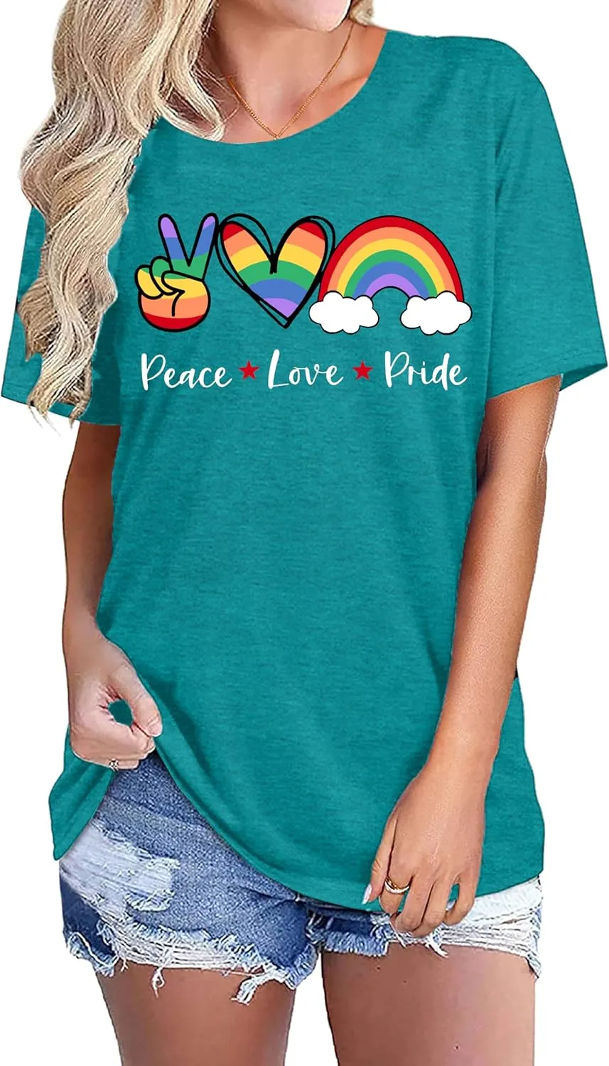 Enough Shirt Womens Inspirational Letter Rainbow Graphic Tshirt Gay Pride Casual Tee Tops