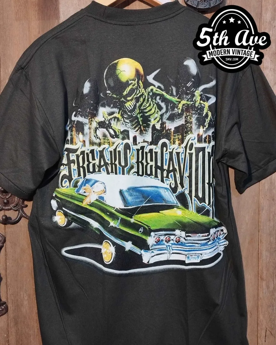 Freaky Behavior - Rollin hard lowrider low rider car culture t shirt
