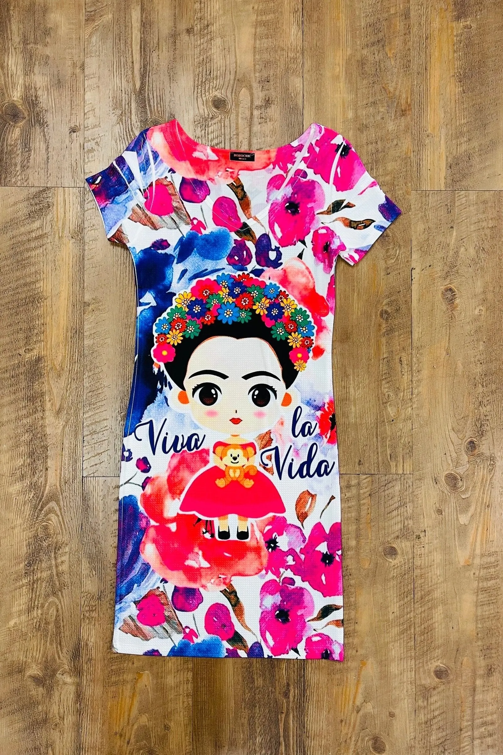 Frida Kahlo Bodycon Mini Dress Viva La Vida