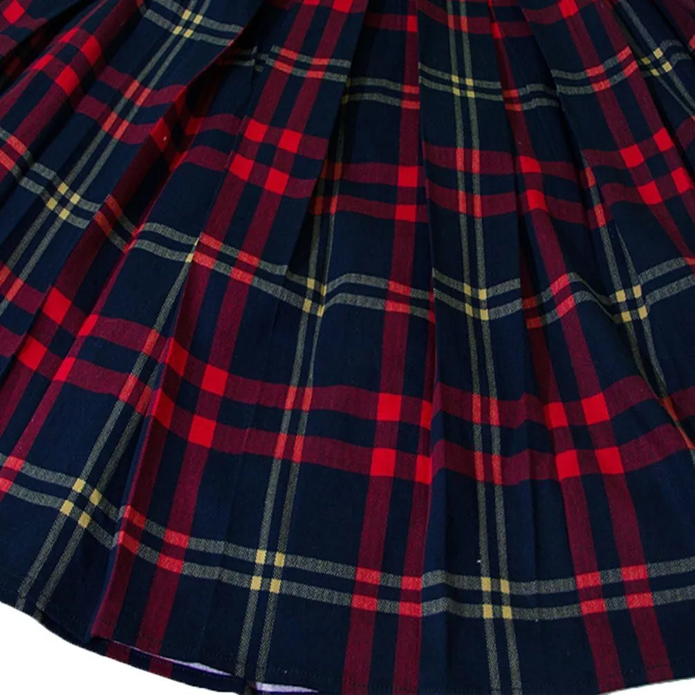 Girstunm Women's Pleated Vintage Skirt Floral Print A-line Midi Skirts with Pockets
