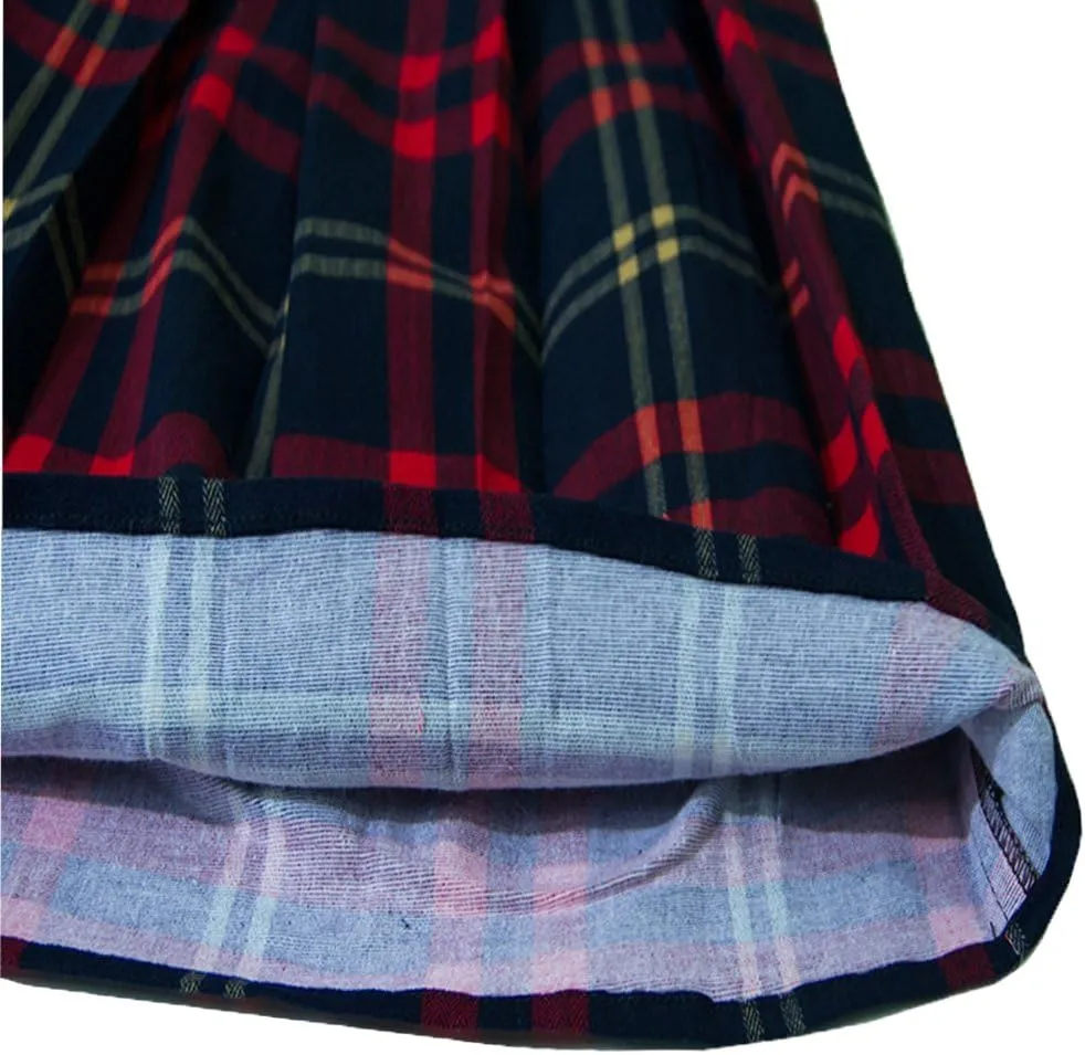 Girstunm Women's Pleated Vintage Skirt Floral Print A-line Midi Skirts with Pockets
