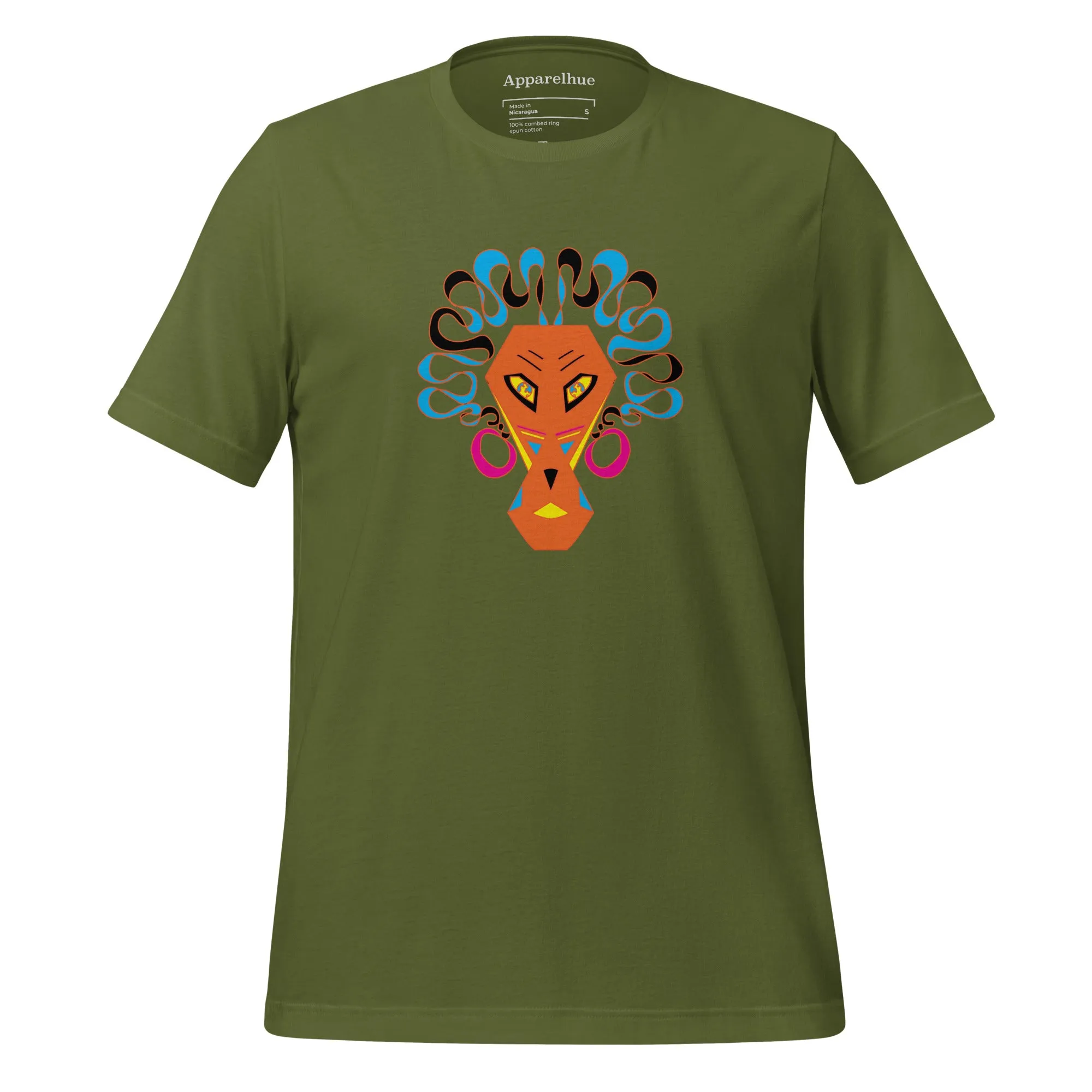 Graphic Face T-shirt, Abstract Colorful Animal Designs Unisex t-shirt, Abstract Lion Tee