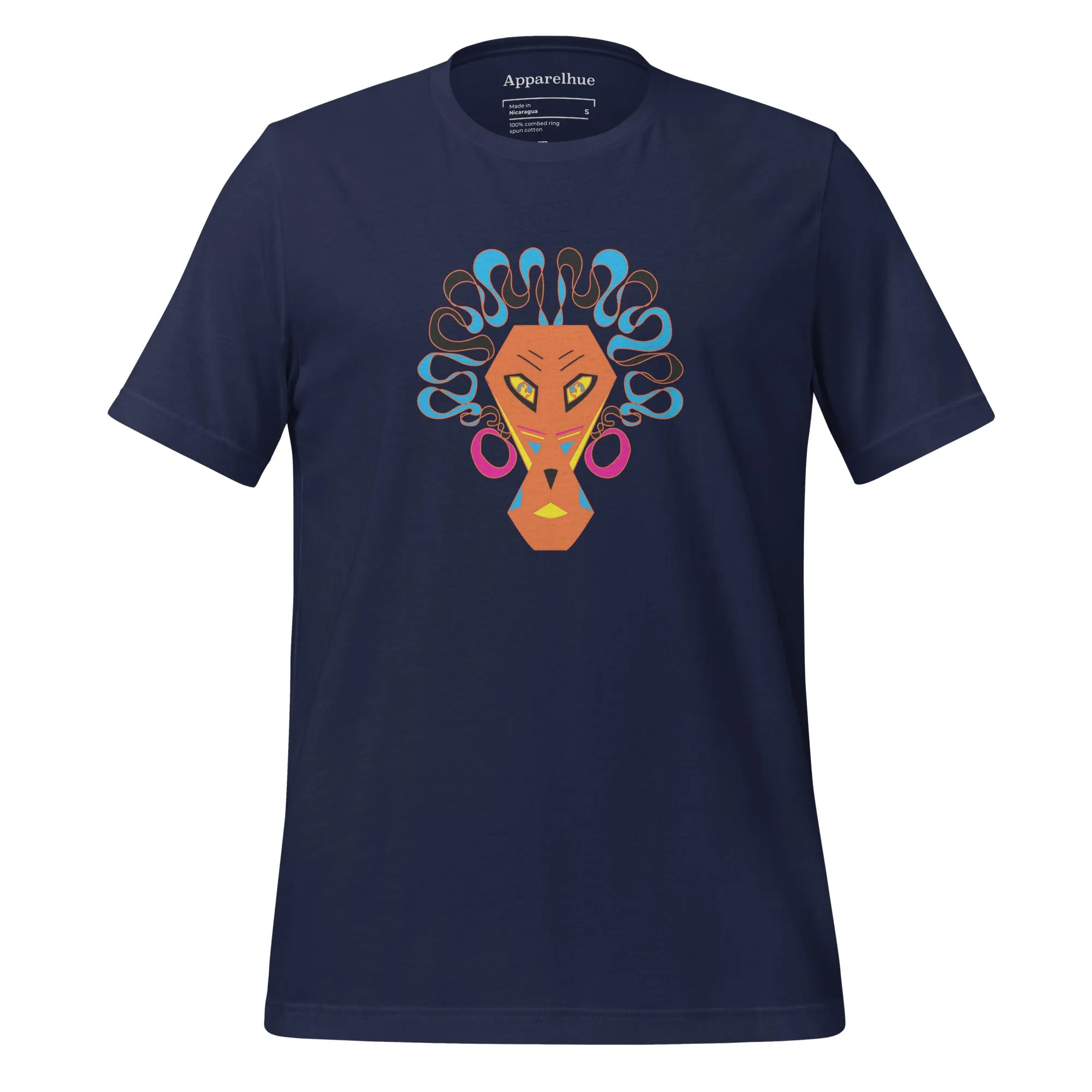 Graphic Face T-shirt, Abstract Colorful Animal Designs Unisex t-shirt, Abstract Lion Tee
