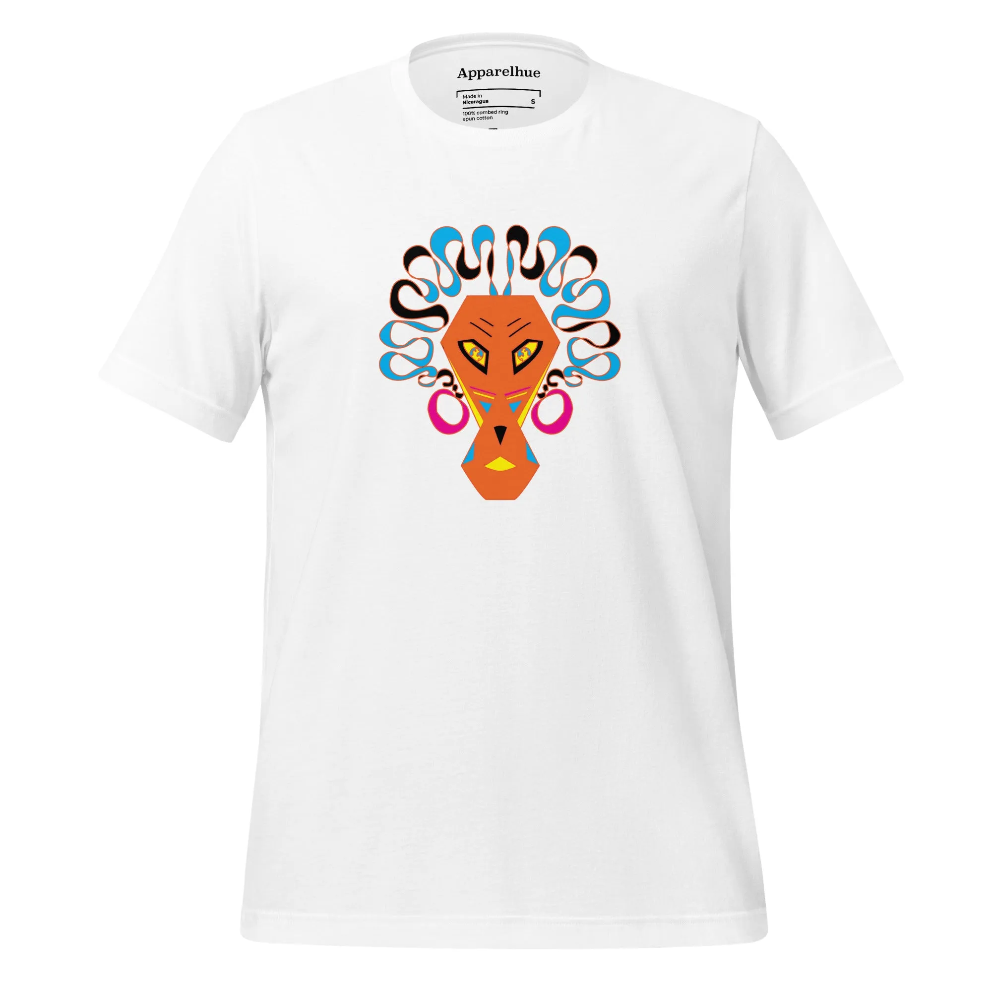 Graphic Face T-shirt, Abstract Colorful Animal Designs Unisex t-shirt, Abstract Lion Tee