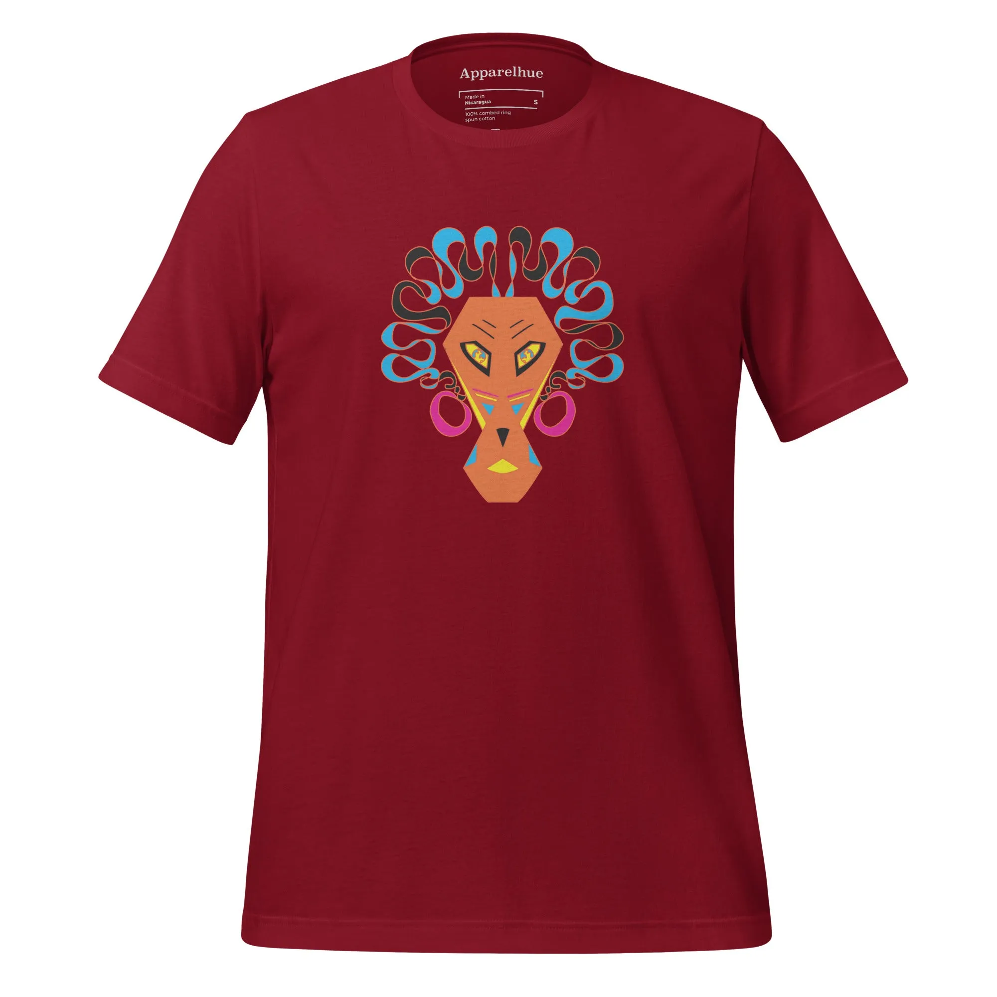 Graphic Face T-shirt, Abstract Colorful Animal Designs Unisex t-shirt, Abstract Lion Tee