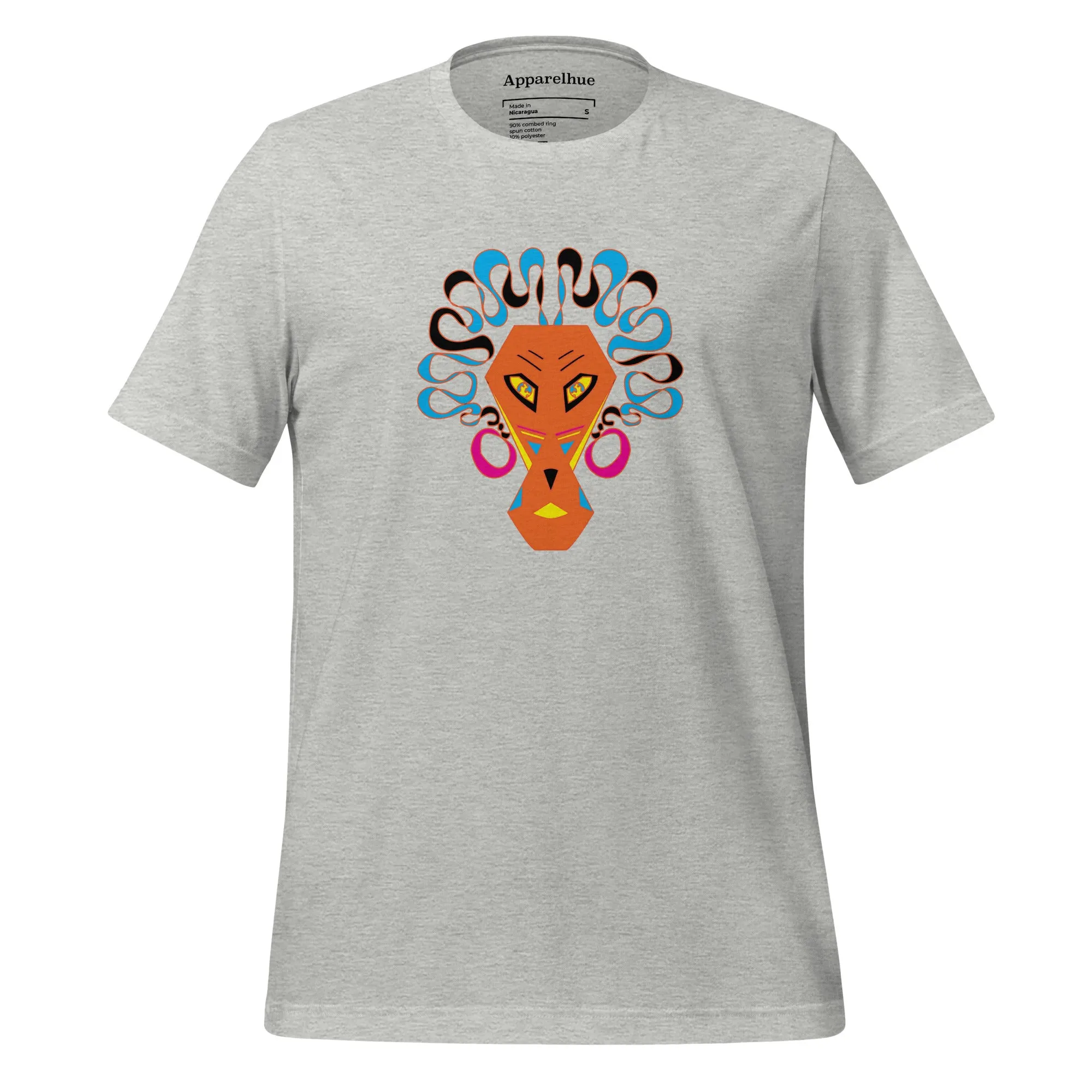 Graphic Face T-shirt, Abstract Colorful Animal Designs Unisex t-shirt, Abstract Lion Tee