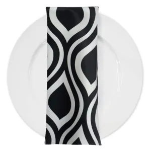 Groovy Print (Lamour) Table Napkin in Black