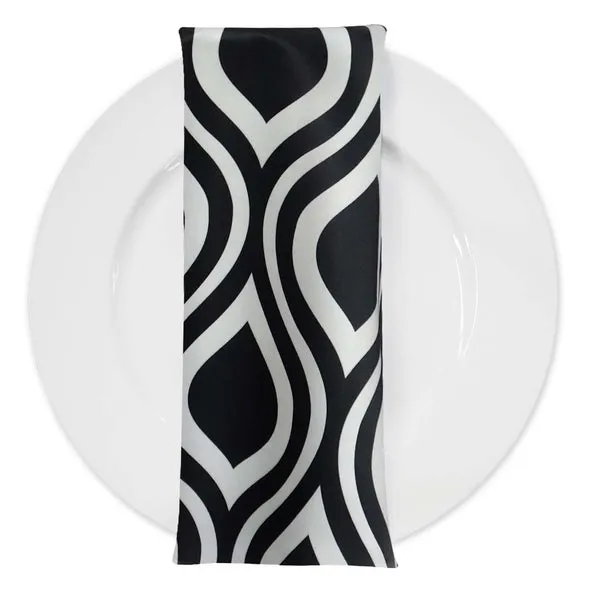 Groovy Print (Lamour) Table Napkin in Black