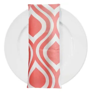Groovy Print (Lamour) Table Napkin in Coral