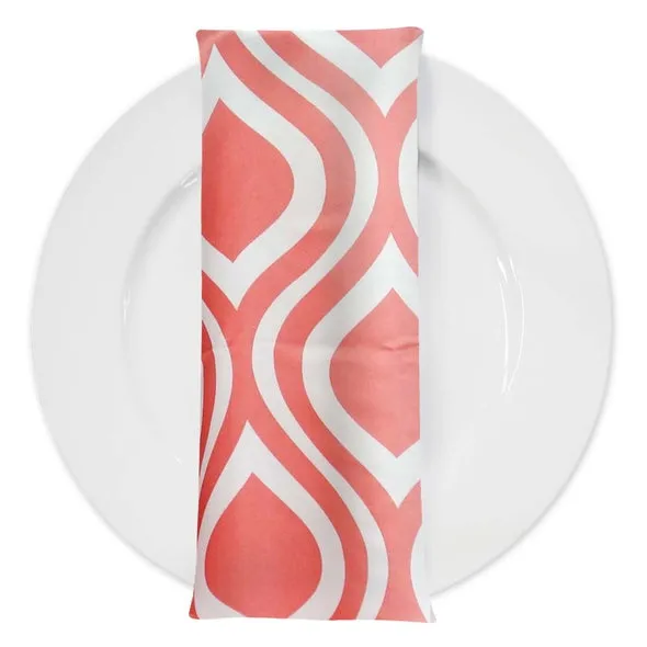 Groovy Print (Lamour) Table Napkin in Coral
