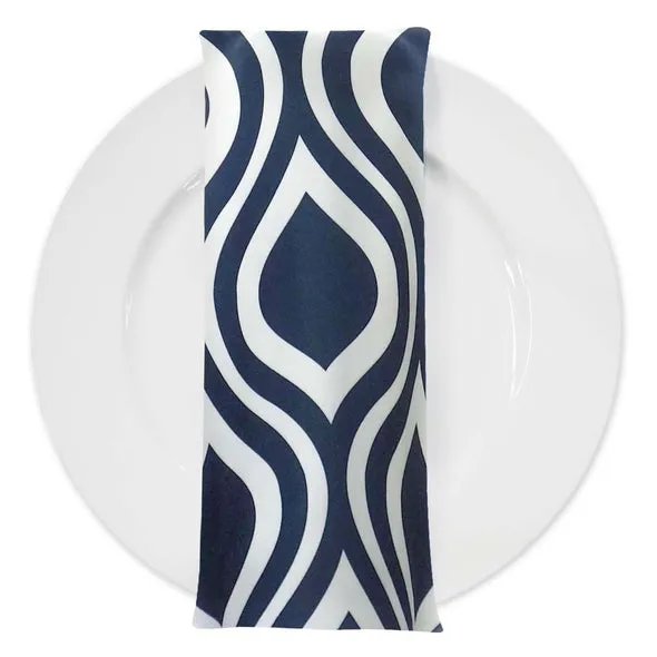 Groovy Print (Lamour) Table Napkin in Navy