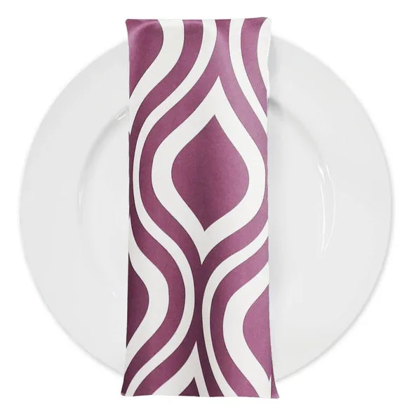Groovy Print (Lamour) Table Napkin in Plum